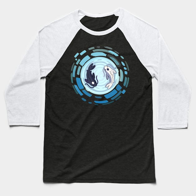 Yin and Yang Koi Whirlpool - Yang Version Baseball T-Shirt by Griffywings